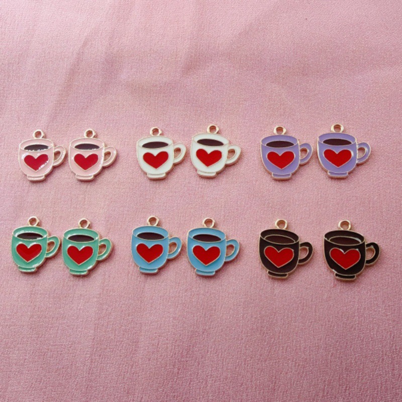 Coffee & Tea Ken'S House - 12pcs Colorful Drip Oil Love Coffee