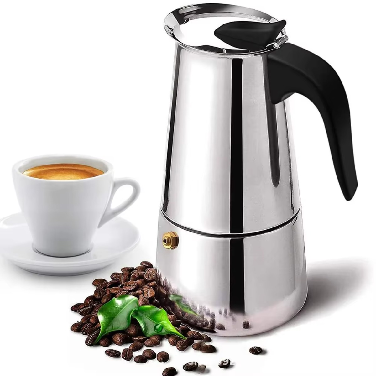Coffee Tea Home - Portable Mocha Coffee Pot Stainless Steel