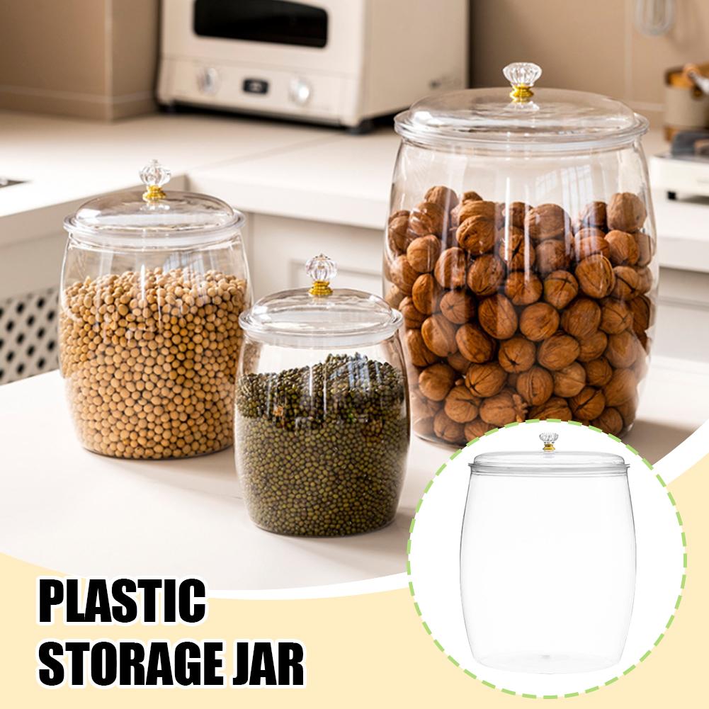 Coffee Tea Sugar - Large Transparent Plastic Sealed Jar with