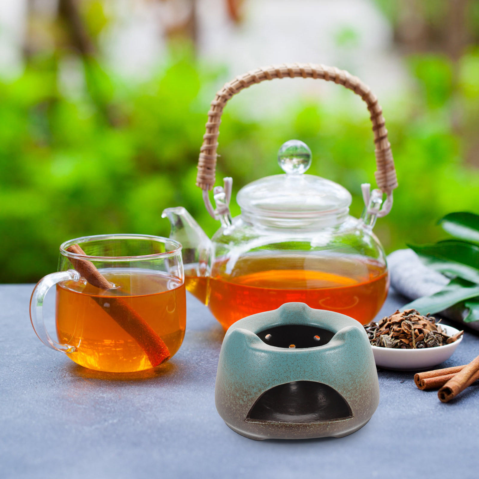 Coffee Tea Flower - Ceramic Teapot Warmer Base Elegant Tea