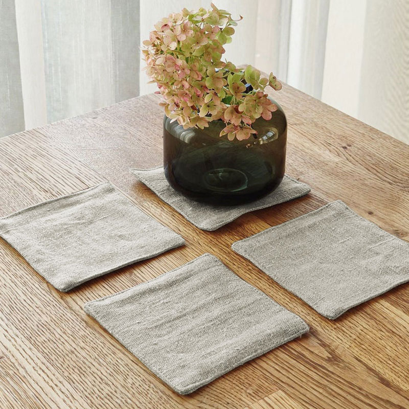Coffee Tea Station - Double Layer 100% Linen Placemat,Luxurious Heat