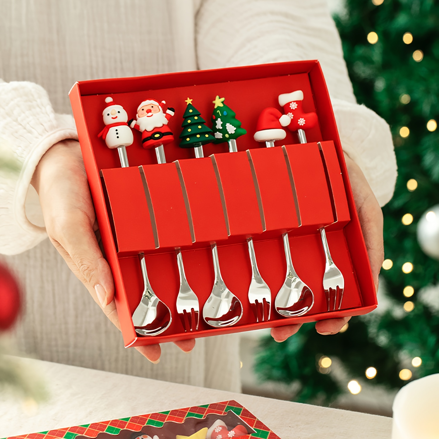 Coffee Tea Day - 1Set Creative Christmas Fork And Spoon