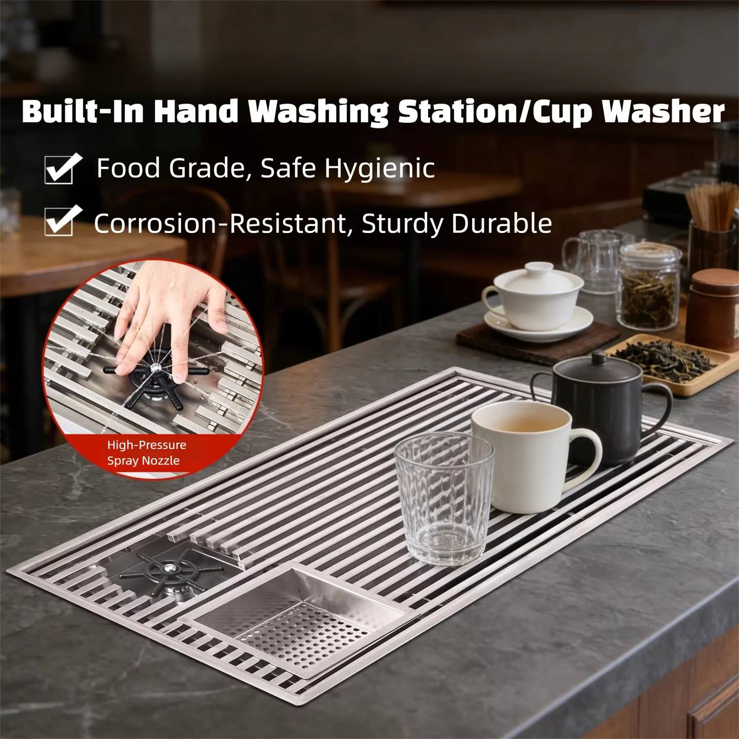 Modern Inset Tea Tray With Dra - Coffee Tea Station 评论和价格