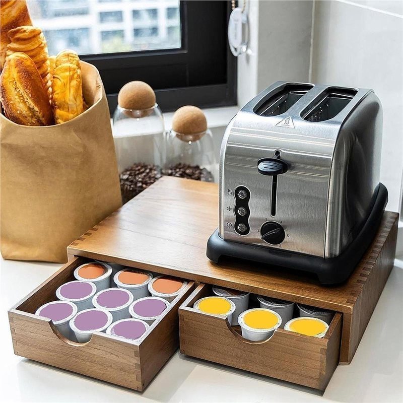 TFTP-Wooden Coffee Pod Storage - Coffee Tea Station 评论和价格