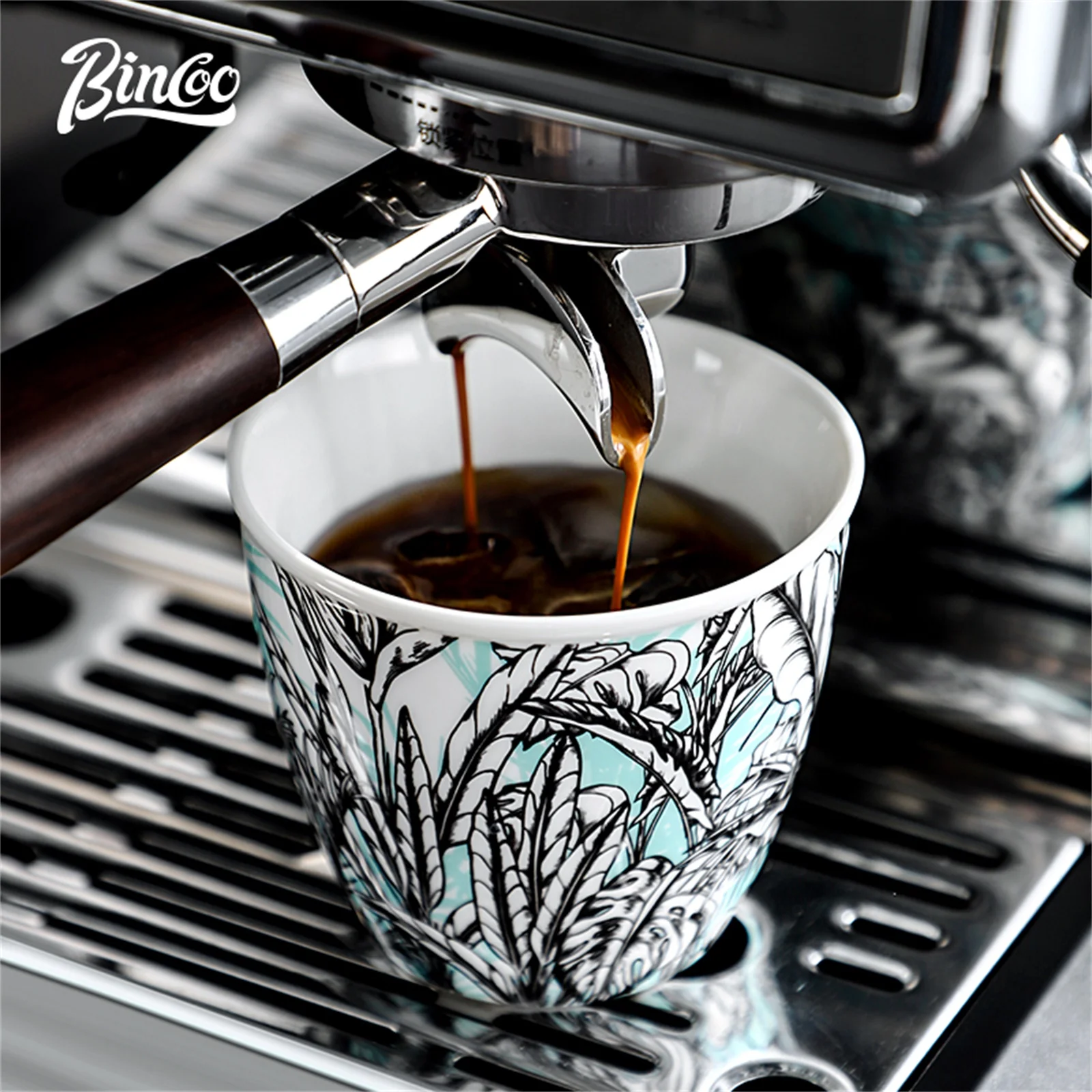 BINCOO Ceramic Coffee Cup Crea - Coffee Tea Flower 评论和价格