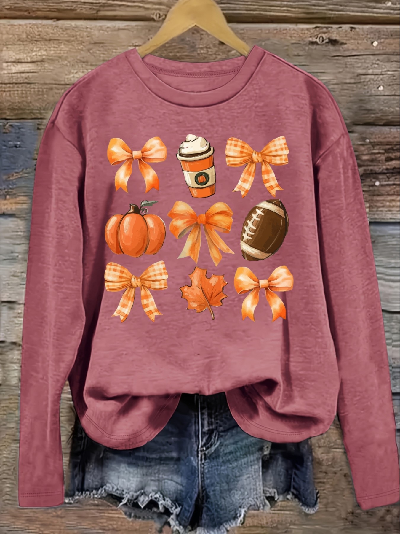 Women's Casual Long Sleeve Cre - Coffee & Tea Ken'S House 评论和价格