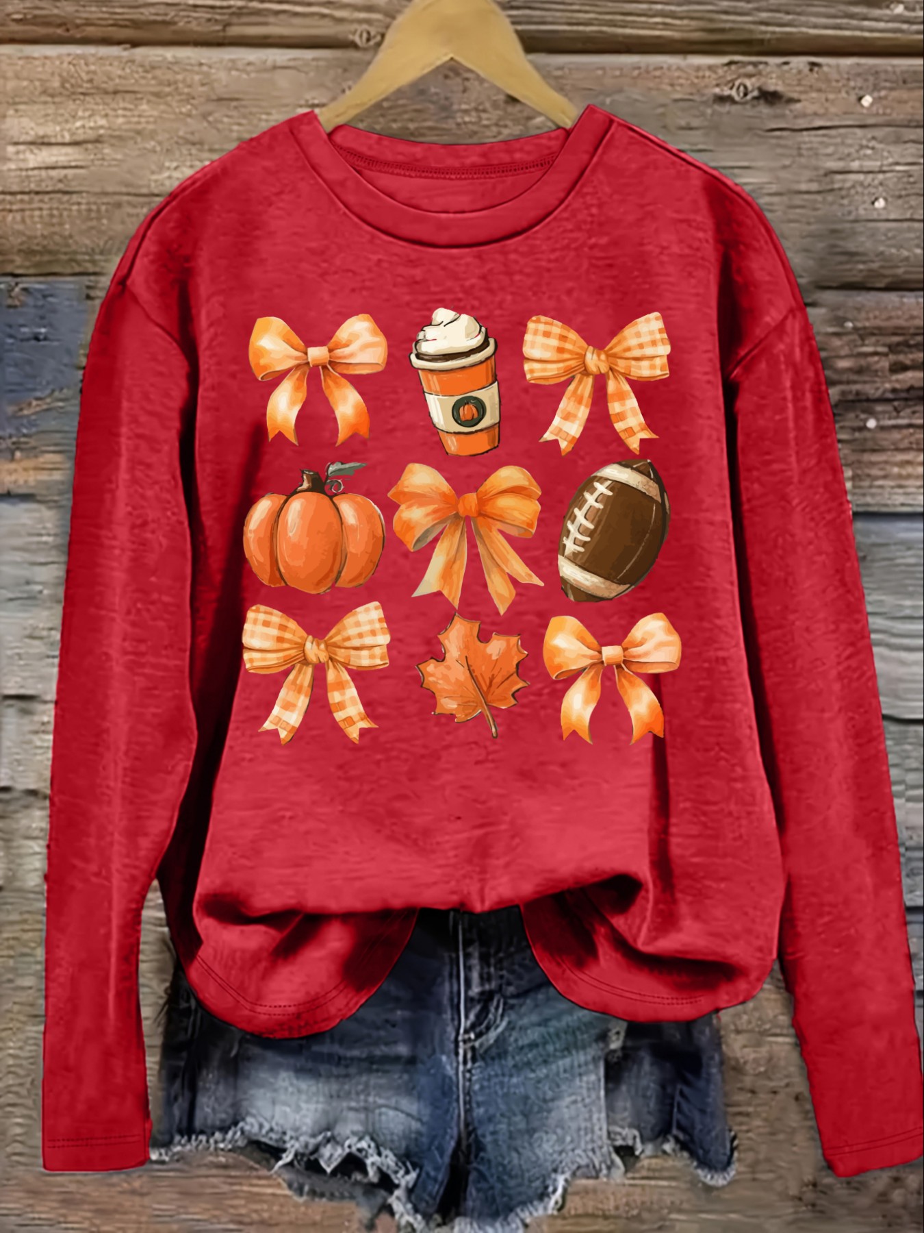 Women's Casual Long Sleeve Cre - Coffee & Tea Ken'S House 评论和价格