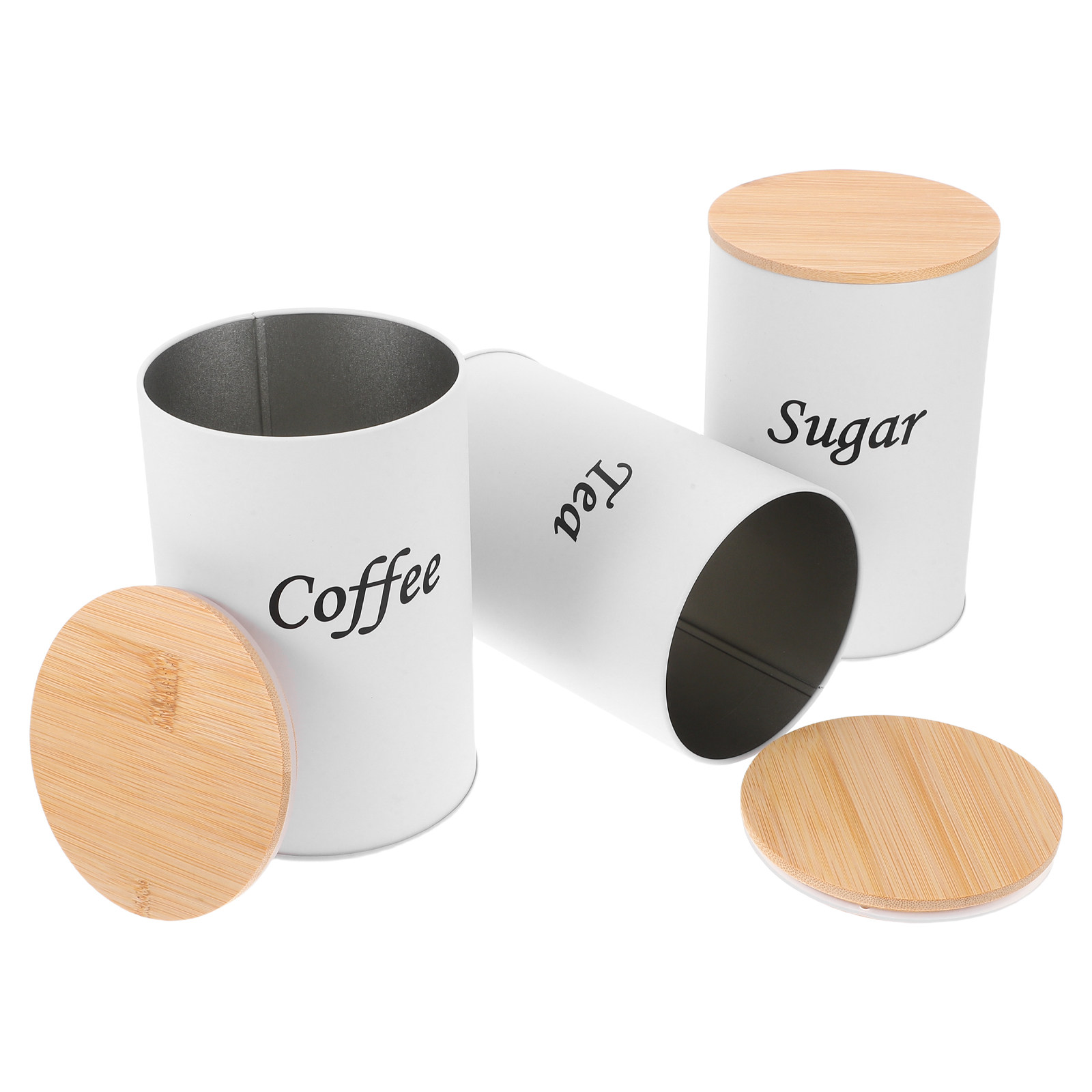 3Pcs Airtight Round Canisters  - Coffee Tea Sugar 评论和价格