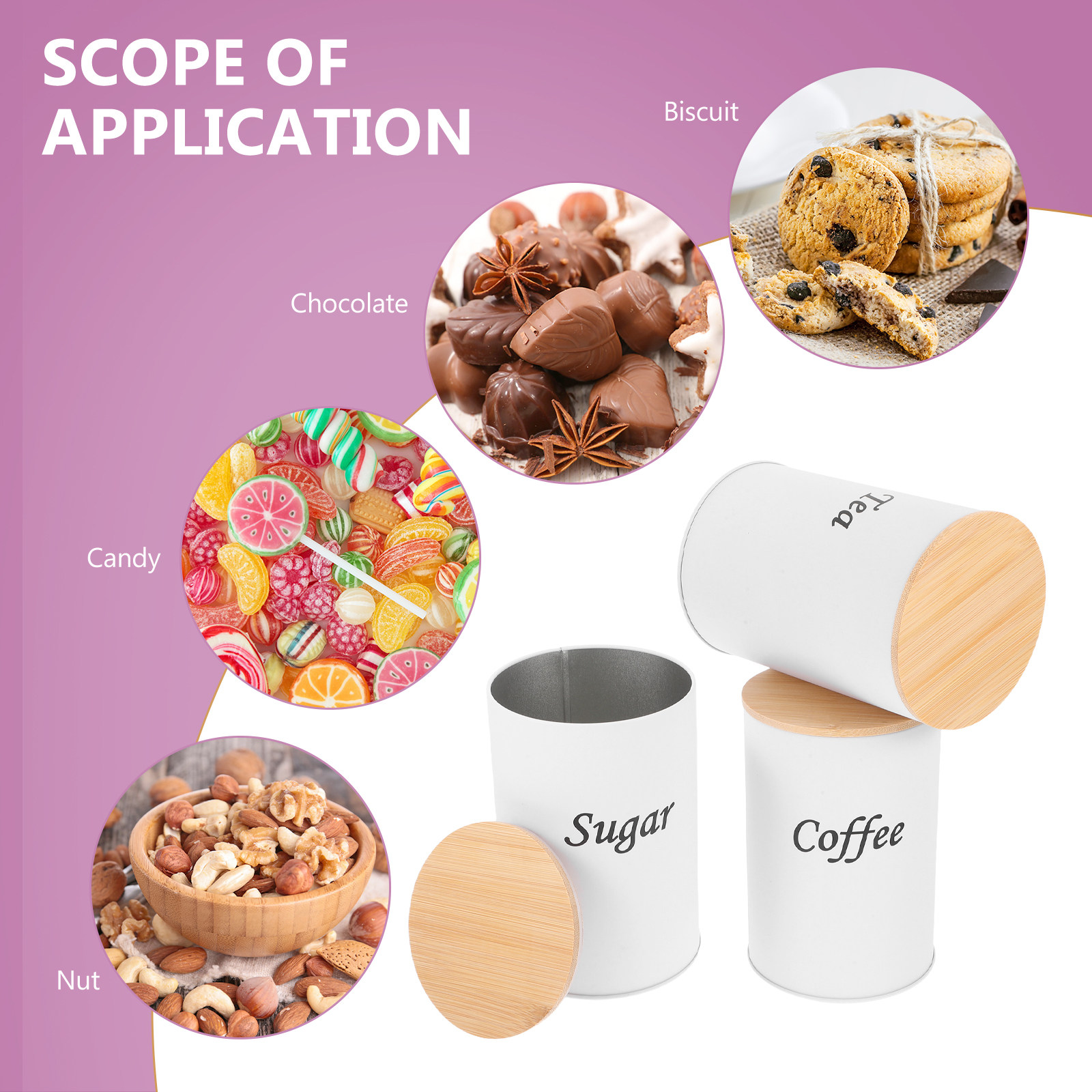 3Pcs Airtight Round Canisters  - Coffee Tea Sugar 评论和价格