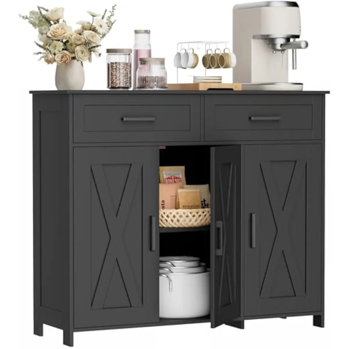 Coffee Bar Storage Cabinet wit - Coffee & Tea Ken'S House 评论和价格
