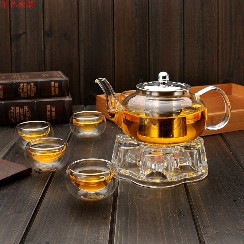 600/800ml Heat Resistant Glass - Coffee Tea Flower 评论和价格