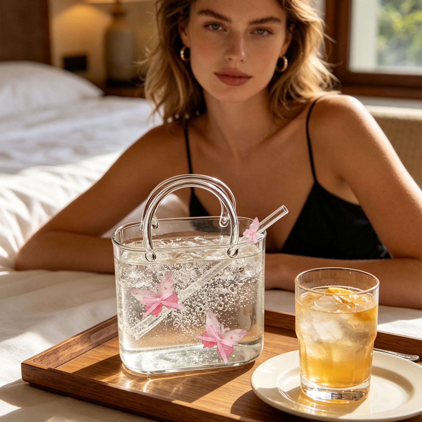 Glass Purse For Drinks Funky C - Coffee Tea Flower 评论和价格