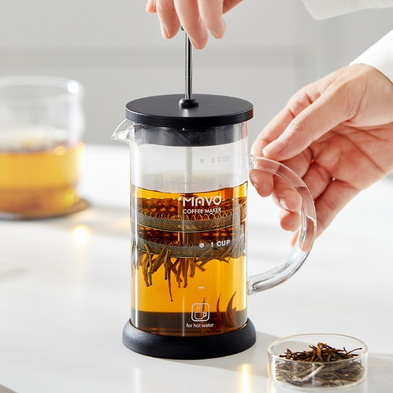 MAVO French Press Coffee Maker - Coffee And Tea Glass 评论和价格