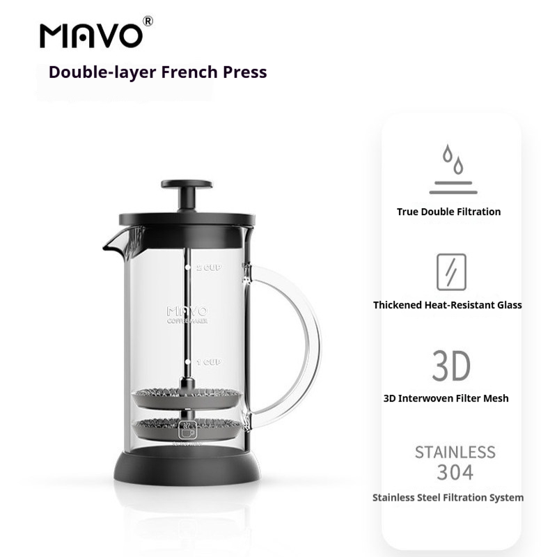 MAVO French Press Coffee Maker - Coffee And Tea Glass 评论和价格