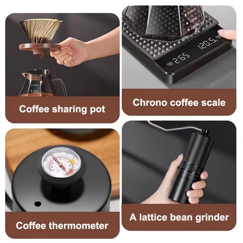 10pcs Travel Coffee Set Manual - Pour Over Kettle 评论和价格