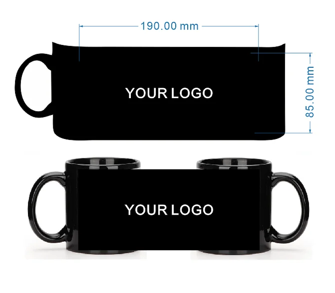 Black Cup DIY Logo Ceramic Mug - Coffee Tea Photos 评论和价格