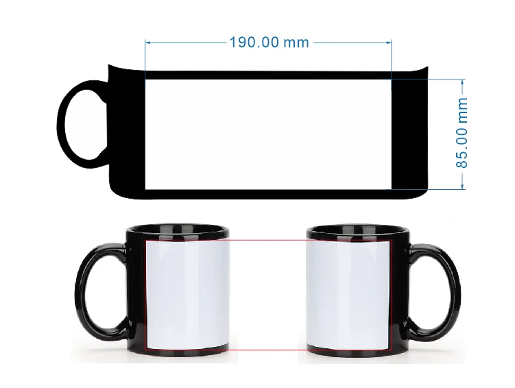 Black Cup DIY Logo Ceramic Mug - Coffee Tea Photos 评论和价格